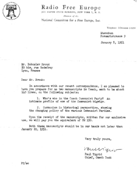 Dopis Pavla Tigrida (8. ledna 1951)