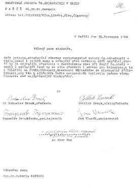 Dopis Hubertu Ripkovi (25. července 1949)