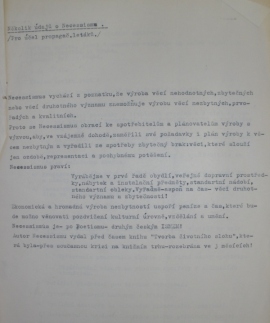 Z úvodu přípravného materiálu k založení klubu pro studium spotřeby Necessismus (1946)