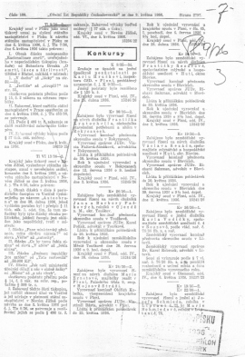 Oznámení o konfiskaci knihy O smrti, lásce a žárlivosti (1936) uveřejněné v Úředním listu RČS, 9. května 1936