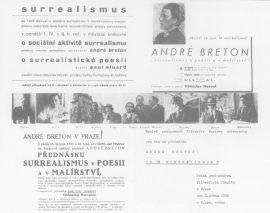 Plakát (přednášky André Bretona a Paula Eluarda, 1935)