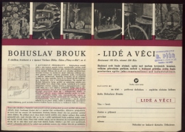 Nakladatelský prospekt k Broukově publikaci Lidé a věci (1947), líc